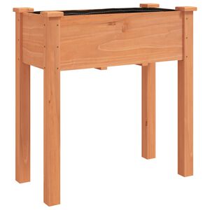 vidaXL Vaso/floreira c/ forro 71x37x76 cm abeto maci&ccedil;o castanho