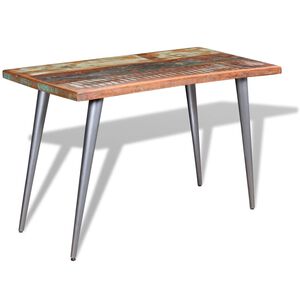 vidaXL Mesa de jantar madeira reciclada maci&ccedil;a 120x60x76 cm