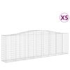 vidaXL Cestos gabi&atilde;o arqueados 5pcs 400x50x120/140cm ferro galvanizado