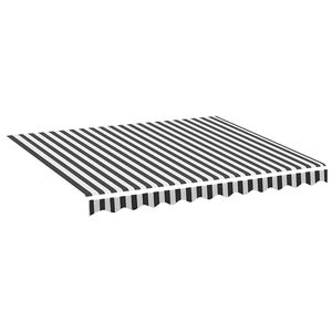 vidaXL Tecido de substitui&ccedil;&atilde;o para toldo antracite e branco 300x250 cm poli&eacute;ster
