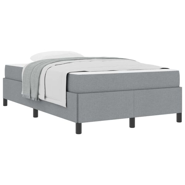 vidaXL Cama Box Cinzento-claro 120 x 200 cm tecido