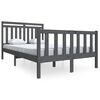 vidaXL Estrutura cama pequena casal 120x190 cm pinho maci&ccedil;o cinza