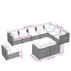 vidaXL 10 pcs conjunto lounge de jardim c/ almofad&otilde;es vime PE preto