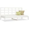 vidaXL Sof&aacute;-cama sem colch&atilde;o 90x200 cm madeira de pinho maci&ccedil;a branco