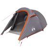 vidaXL Tenda de campismo t&uacute;nel p/ 2 pessoas imperme&aacute;vel cinza/laranja