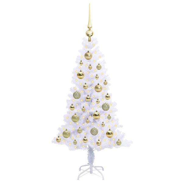 vidaXL &Aacute;rvore de Natal Artificial com 150 LEDs Branco 120 cm PVC e A&ccedil;o
