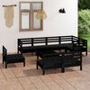 vidaXL 9 pcs conjunto lounge de jardim pinho maci&ccedil;o preto