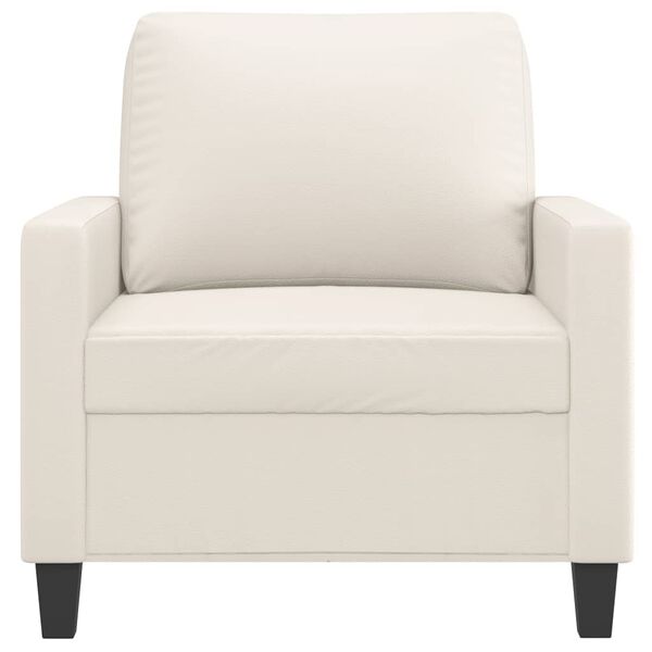 vidaXL Poltrona 60 cm couro artificial cor creme