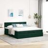 vidaXL Estrutura de cama otomana com colch&atilde;o 160x200 cm verde escuro