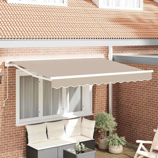 vidaXL Estrutura de Toldo Manual Bege 250 x 200 cm