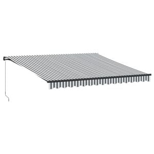 vidaXL Toldo retr&aacute;til manual 400x350 cm antracite e branco