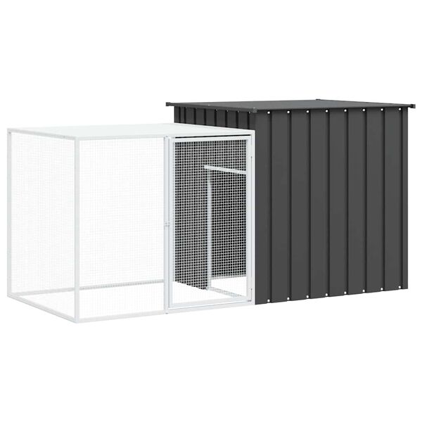 vidaXL Gaiola p/ coelhos 200x91x100 cm a&ccedil;o galvanizado antracite