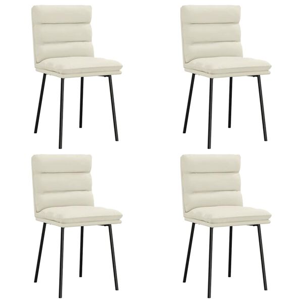 vidaXL Cadeiras de jantar 4 pcs veludo cor creme