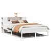 vidaXL Cama com estante sem colch&atilde;o 160x200 cm pinho maci&ccedil;o branco