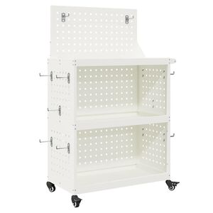 vidaXL Carro de Ferramentas com prateleira Branco 65 x 35 x 111 cm