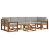 vidaXL Conjunto de Sof&aacute;s para Exterior 8 pcs Cinza Natural e Claro