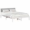 vidaXL Estrutura da cama Branco e cinza claro 135 x 190 cm