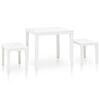 vidaXL Mesa de jardim com 2 bancos pl&aacute;stico branco