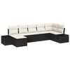 vidaXL Conjunto de Sof&aacute; de Jardim 7 unid. Preto vime PE