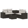 vidaXL Conjunto de Sof&aacute;s 6 unid. Preto e Branco Creme