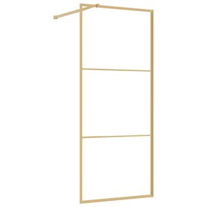 vidaXL Divis&oacute;ria de chuveiro 80x195 cm vidro transparente ESG dourado