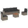 vidaXL 7 pcs conjunto sof&aacute;s p/ jardim c/ almofad&otilde;es vime PE cinzento