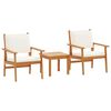 vidaXL Conjunto de Sof&aacute; de Jardim 3 pcs Branco Creme