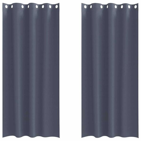 vidaXL Cortinas Blackout com Argolas 2 pcs Antracite 260 x 140 cm