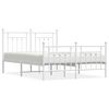 vidaXL Estrutura de cama com cabeceira e p&eacute;s 150x200 cm metal branco