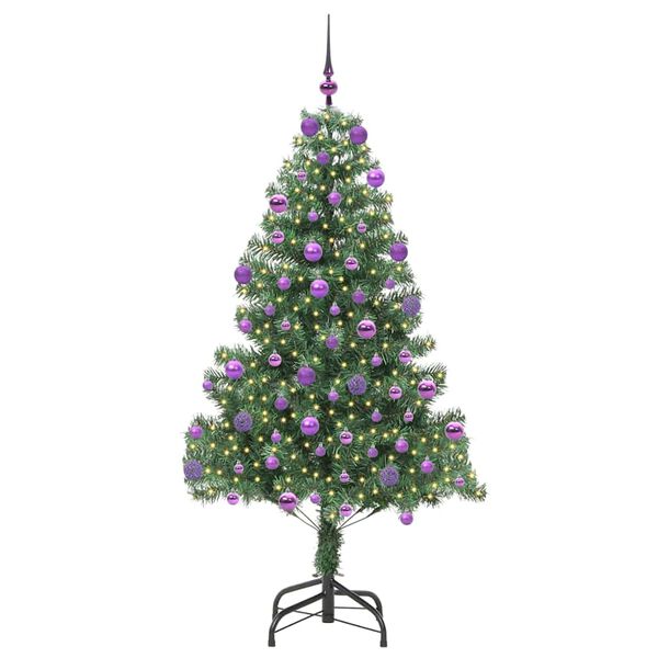 vidaXL &Aacute;rvore de Natal com 300 LEDs com suporte Verde 210 cm PVC