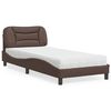vidaXL Cama com colch&atilde;o Hvar 90x190 cm couro artificial castanho