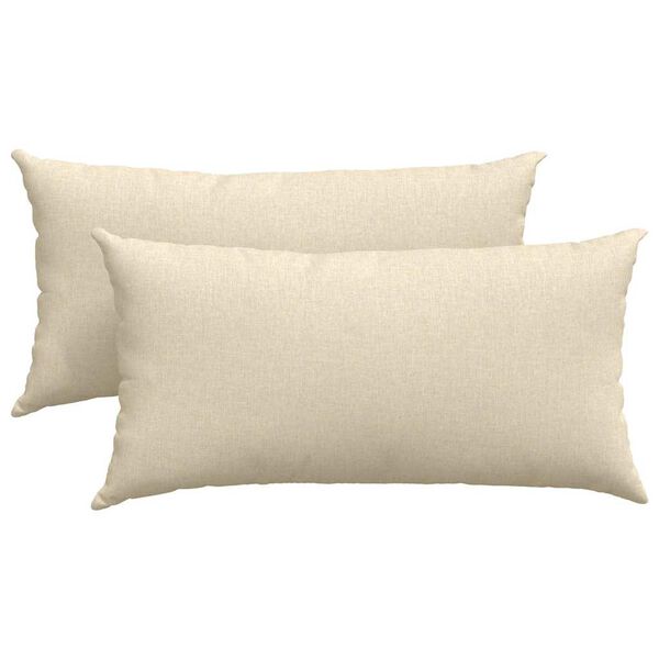 vidaXL Travesseiros de Sof&aacute; 2 pcs Creme 80 x 40 cm tecido