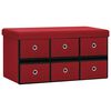 vidaXL Banco arruma&ccedil;&atilde;o dobr&aacute;vel 76x38x38 cm linho falso vermelho-tinto