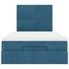 vidaXL Estrutura de cama otomana com colch&otilde;es azul escuro Veludo