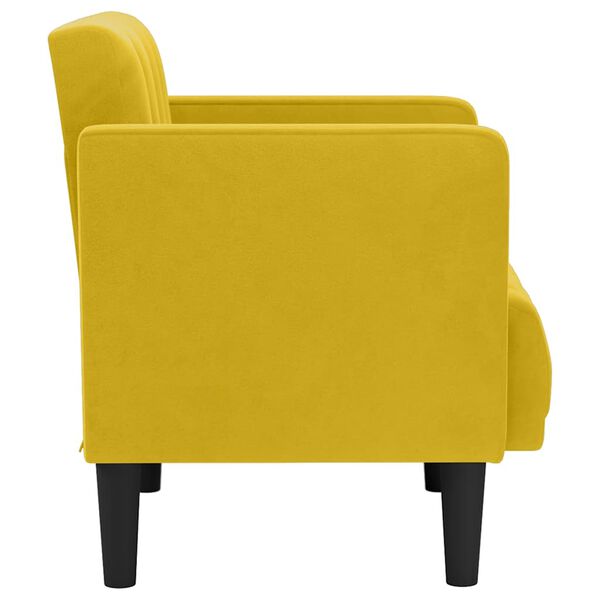 vidaXL Poltrona com apoio de bra&ccedil;os 53 cm veludo amarelo