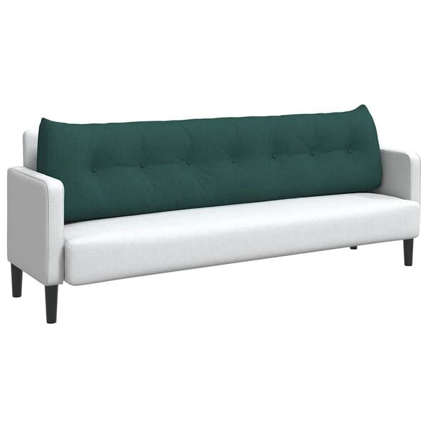 vidaXL Travesseiro para Costas Verde Escuro 200 x 24 x 50 cm tecido