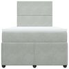 vidaXL Cama boxspring c/ colch&atilde;o 120x200 cm veludo cinzento-claro