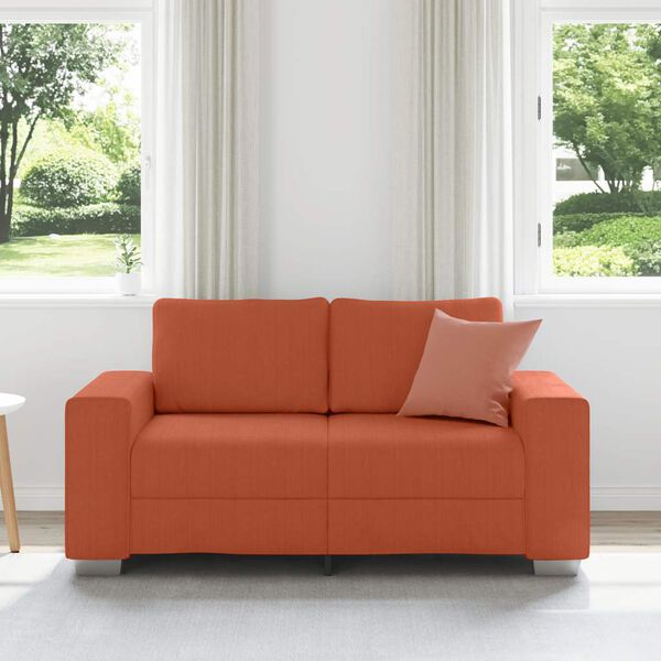 vidaXL Sof&aacute;-luvas 160x77x82 cm tecido corduroy laranja vermelho