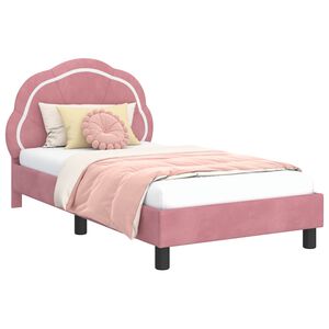 vidaXL Estrutura de Cama Infantil com Cabeceira Rosa 80 x 160 cm