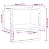 vidaXL Prateleira de parede com barra 30x25x30 cm carvalho fumado