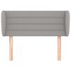 vidaXL Cabeceira de cama c/ abas tecido 103x23x78/88 cm cinzento-claro