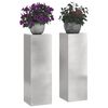 vidaXL Suporte para Plantas 2 pcs Prateado 24 x 24 x 75 cm