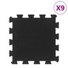 vidaXL Ladrilhos de borracha 9 pcs 16 mm 30x30 cm preto