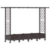 vidaXL Cama Elevada com Treli&ccedil;a e Telhado Castanho 203 x 40 x 127 cm