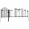 vidaXL Port&atilde;o de jardim Woerden em a&ccedil;o, 1,25 x 4 m, preto