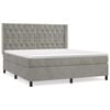 vidaXL Cama com molas/colch&atilde;o 160x200 cm veludo cinzento-claro