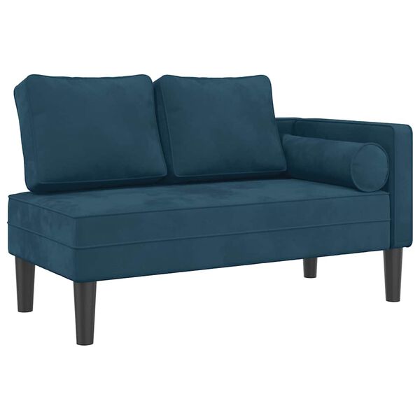 vidaXL Chaise lounge com almofad&otilde;es veludo azul