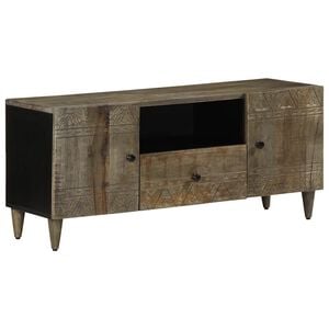 vidaXL M&oacute;vel TV cinzento claro 105x33,5x46 cm madeira mangueira maci&ccedil;a