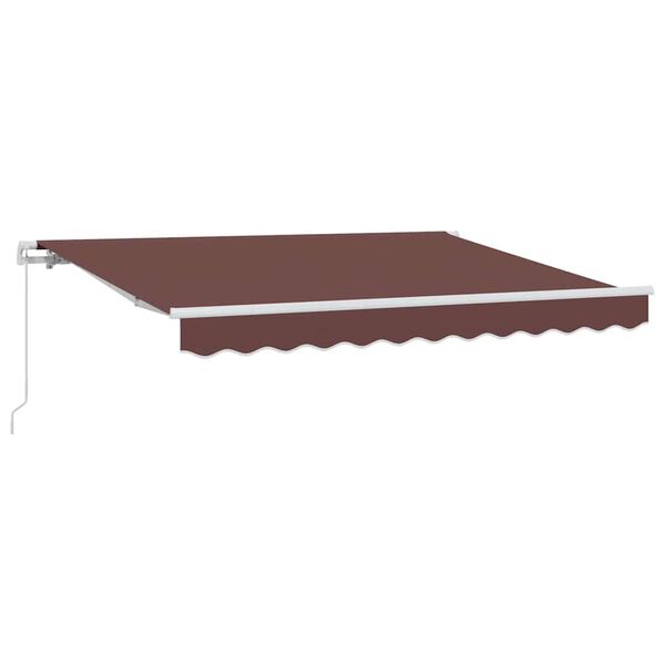 vidaXL Toldo Retr&aacute;til Manual Castanho 250 x 200 cm tecido