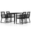 vidaXL 5 pcs conjunto de jantar para jardim preto